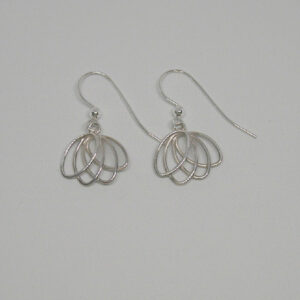 ELD4 Polished silver fan loops