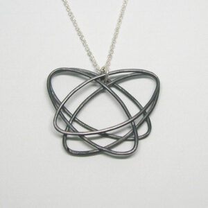 ELN8b Oxidised doodle loops pendant