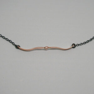RK5c Winged red kite in rose gold with oxidised chain