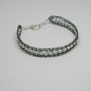 HBB7b Oxidised lace bracelet