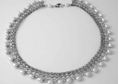 Oxidised lace necklace