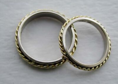 Wedding Bands in 18carat white gold with Y twists